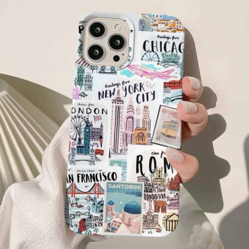 City Sticker Tasarımlı Silikon Telefon Kılıfı