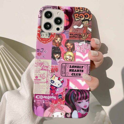Hearts Club Sticker Tasarımlı Silikon Telefon Kılıfı