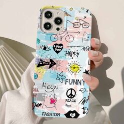 Happy Funny Sticker Tasarımlı Silikon Telefon Kılıfı