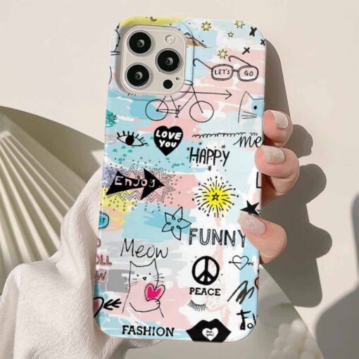 Happy Funny Sticker Tasarımlı Silikon Telefon Kılıfı
