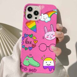 Rabbit Sticker Tasarımlı Silikon Telefon Kılıfı