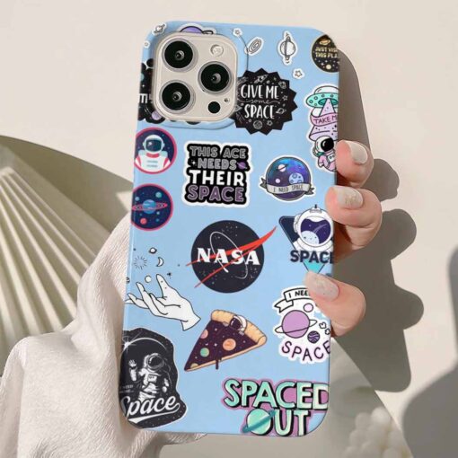 Nasa Sticker Tasarımlı Silikon Telefon Kılıfı
