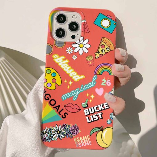 Magical Sticker Tasarımlı Silikon Telefon Kılıfı