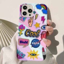 Blah Sticker Tasarımlı Silikon Telefon KılıfIı