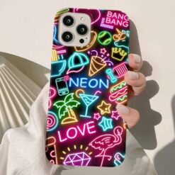 Neon Sticker Tasarımlı Silikon Telefon KılıfIı
