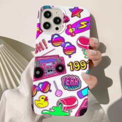 1991 Sticker Tasarımlı Silikon Telefon KılıfIı