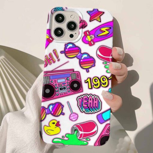 1991 Sticker Tasarımlı Silikon Telefon KılıfIı