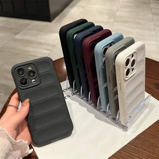 Optimum Çizgi Desenli Silikon Telefon Kılıfı - Görsel 13