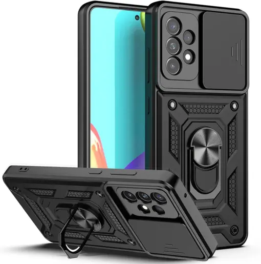 Kamera Sürgülü Tank Lens Yüzüklü Telefon Kılıfı - Görsel 5
