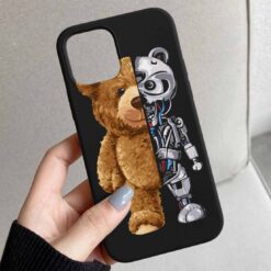 Teddy And Robot Tasarımlı Silikon Telefon Kılıfı