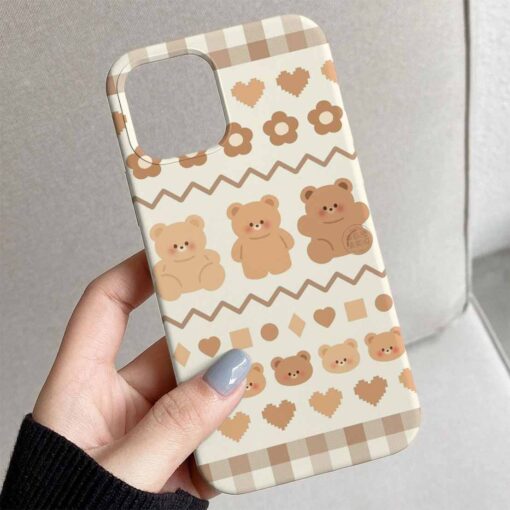 Teddy Pattern Tasarımlı Silikon Telefon Kılıfı