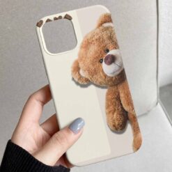 Saklanan Teddy Tasarımlı Silikon Telefon Kılıfı