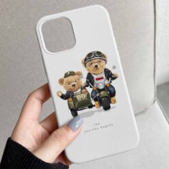 Motorcycle Teddy Tasarımlı Silikon Telefon Kılıfı