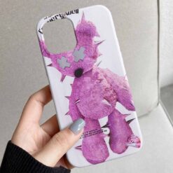 X X Pink Teddy Tasarımlı Silikon Telefon Kılıfı