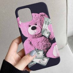Dolar Pink Teddy Tasarımlı Silikon Telefon Kılıfı