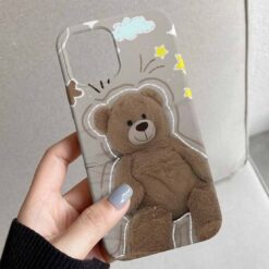 Bulutlar Ve Teddy Bear Tasarımlı Silikon Telefon Kılıfı