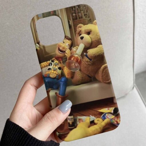 Smoke Teddy Tasarımlı Silikon Telefon Kılıfı