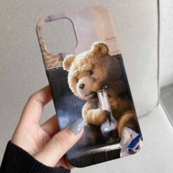 Smoke Teddy Tasarımlı Silikon Telefon Kılıfı