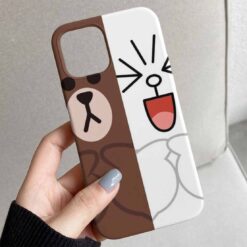 Brown White Teddy Tasarımlı Silikon Telefon Kılıfı