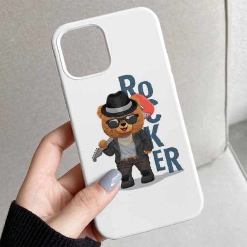Rocker Teddy Tasarımlı Silikon Telefon Kılıfı