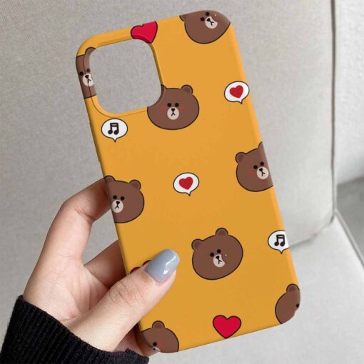 Heart Teddy Tasarımlı Silikon Telefon Kılıfı