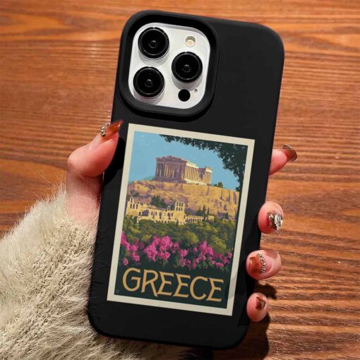 Greece Poster Tasarımlı Silikon Telefon Kılıfı