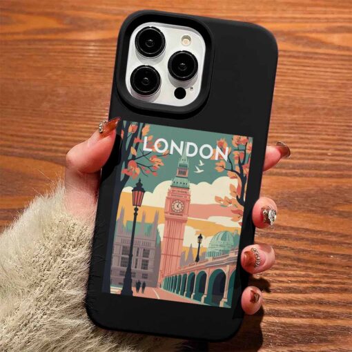 London Poster Tasarımlı Silikon Telefon Kılıfı