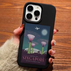 Singapore Poster Tasarımlı Silikon Telefon Kılıfı