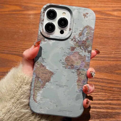 Vintage Map Tasarımlı Silikon Telefon Kılıfı