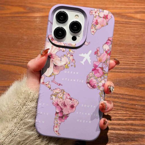 Flower Map Tasarımlı Silikon Telefon Kılıfı