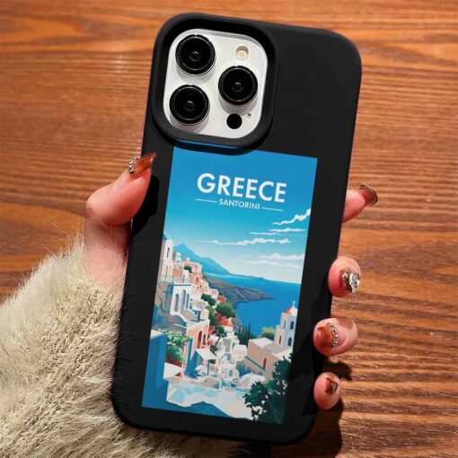 Greece Poster Tasarımlı Silikon Telefon Kılıfı