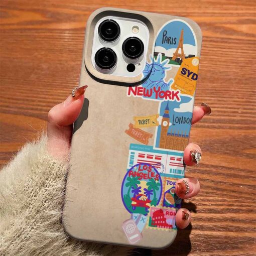 Şehirler Sticker Tasarımlı Silikon Telefon Kılıfı