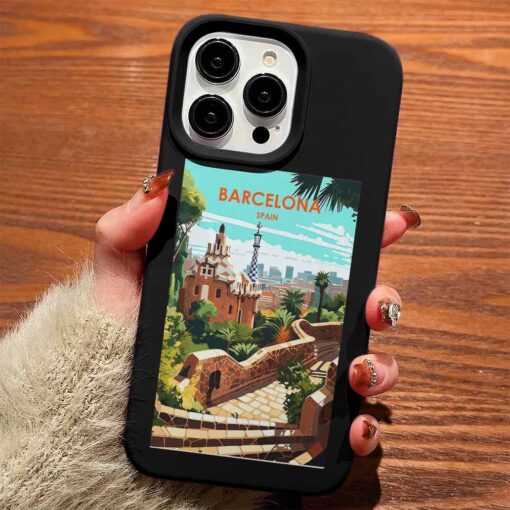 Barcelona Poster Tasarımlı Silikon Telefon Kılıfı