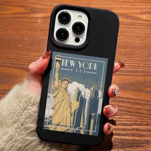 New York Poster Tasarımlı Silikon Telefon Kılıfı