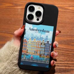 Amsterdam Poster Tasarımlı Silikon Telefon Kılıfı