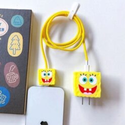 Sünger Bob Desenli Şarj&Kablo Koruyucu Set