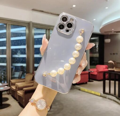 Bilek Geçmeli Parlak Zincirli Silikon Telefon Kılıfı