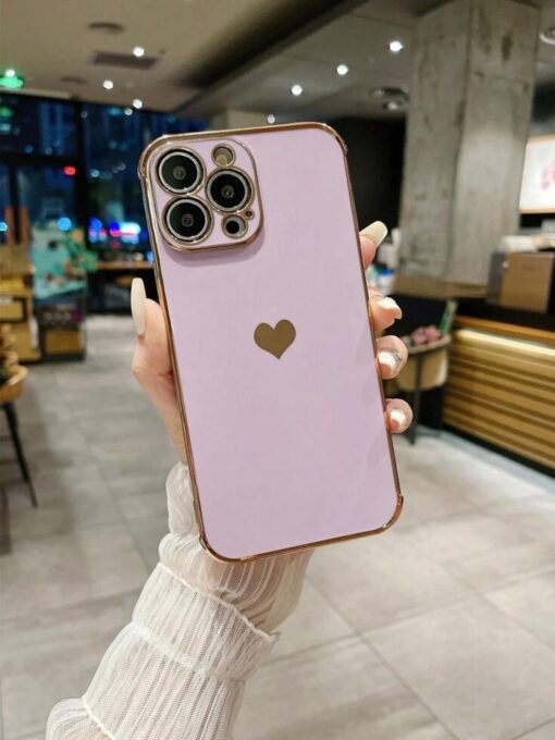 Minik Kalp Desenli Parlak Silikon Telefon Kılıfı