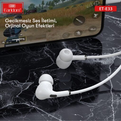 Earldom E33 Aktif Gürültü Engelleyici Özellikli Lightning Kablolu Kulaklık - Görsel 4