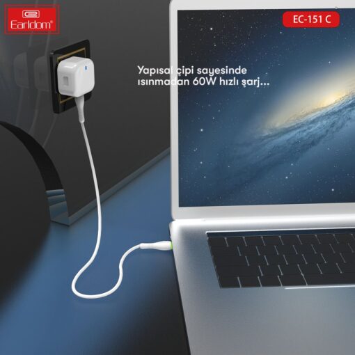 Earldom EC-151i PD 20W Type-C to Lightning 1M Hızlı Şarj Kablosu - Görsel 8
