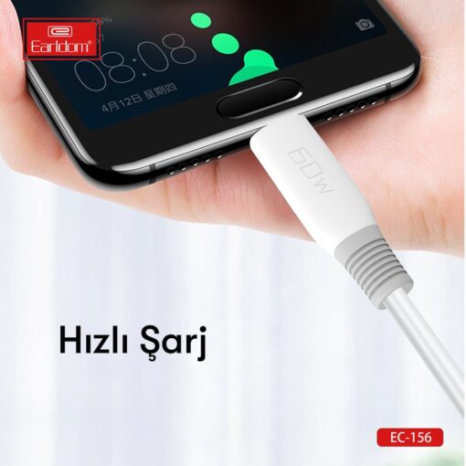 Earldom EC137i 1M 3A Kırılmaya Dayanıklı Lightning Hızlı Şarj Kablosu - Görsel 6