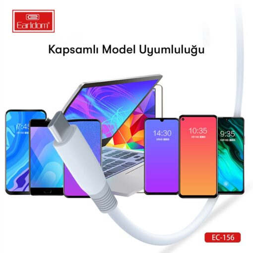 Earldom EC137i 1M 3A Kırılmaya Dayanıklı Lightning Hızlı Şarj Kablosu - Görsel 8