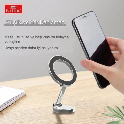 Earldom EH230 360 Derece Ayarlanabilen Yapışkanlı Manyetik Magsafe Araç Tutucu - Görsel 4