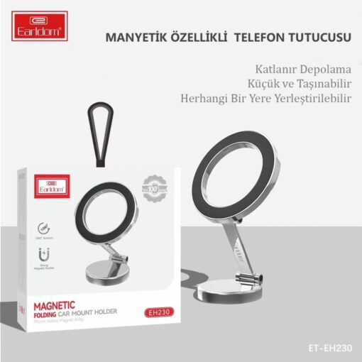 Earldom EH230 360 Derece Ayarlanabilen Yapışkanlı Manyetik Magsafe Araç Tutucu - Görsel 8