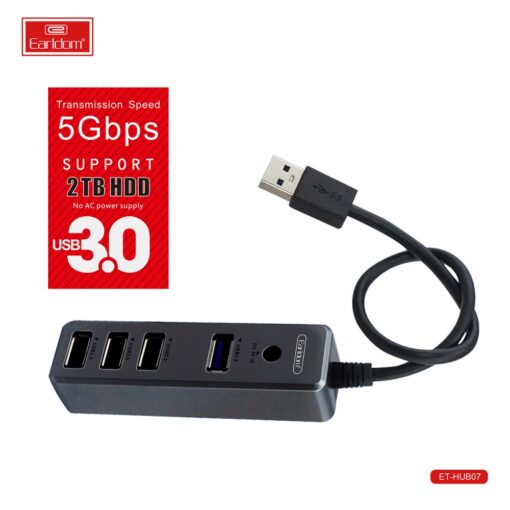 Earldom HUB07 Tak Çalıştır 3 Adet Usb 2.0 ve 1 Adet Usb 3.0 Çıkışlı Usb Çoklayıcı - Görsel 2