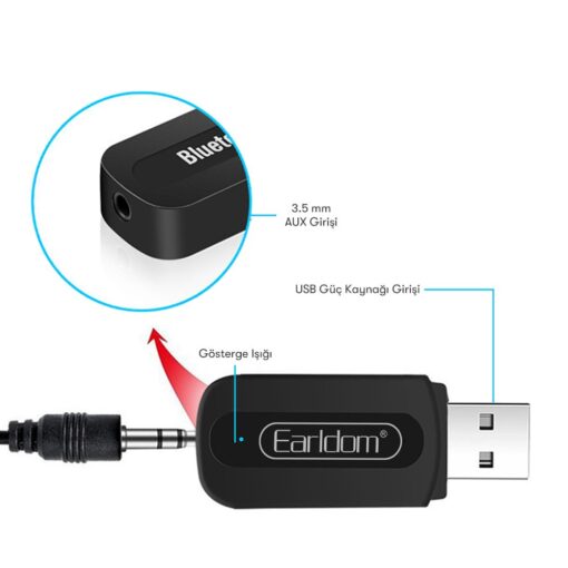 Earldom M22 Bluetooth 5.0 Usb Aux Dönüştürücü - Görsel 5