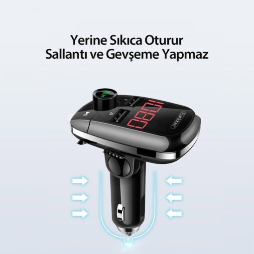 Earldom M55 Bluetooth USB3.0 PD Hızlı Şarj Dijital FM Transmitter - Görsel 3