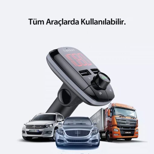 Earldom M55 Bluetooth USB3.0 PD Hızlı Şarj Dijital FM Transmitter - Görsel 5