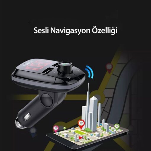Earldom M55 Bluetooth USB3.0 PD Hızlı Şarj Dijital FM Transmitter - Görsel 9