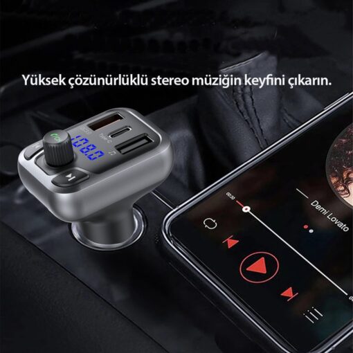 Earldom M63 Bluetooth USB3.0 ve Type C PD Hızlı Şarj FM Transmitter - Görsel 6